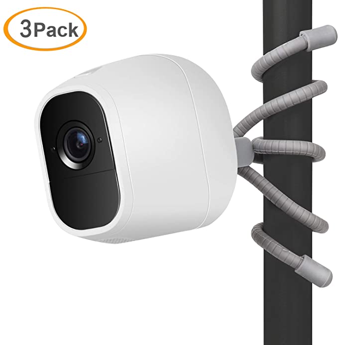 Uogw 3 Pack Flexible Tripod for Arlo Pro, Arlo Ultra, Arlo Pro2,Arlo Baby, Arlo Pro 3, Arlo Go,Wall Mount Bracket,Attach Your Arlo Home Security Camera Wherever You Like Without Any Tools - Gray