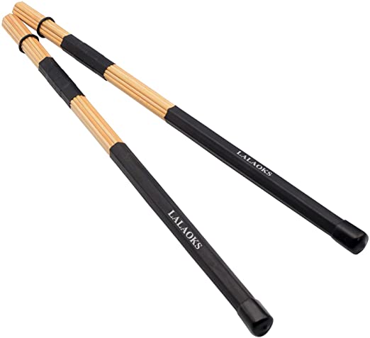 Hot Rods Rute Jazz Drum Sticks bamboo drumstick for Jazz Folk Music (black)