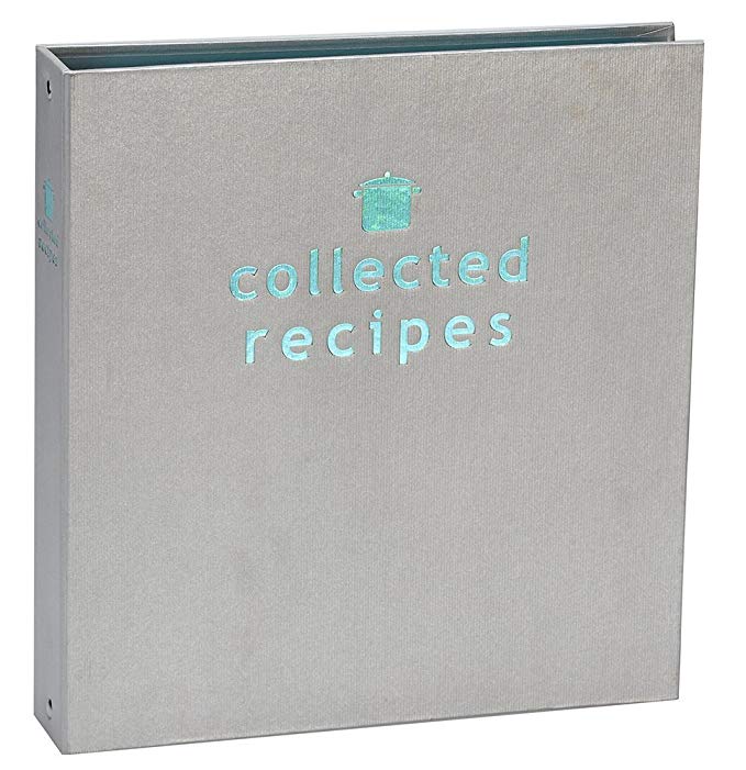 (Turquoise & Gray) - Meadowsweet Kitchens Create Your Own Collected Recipes Cookbook - Turquoise & Grey