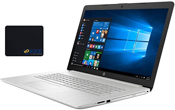 HP 17t Laptop, 17.3" HD  Screen, Intel Core i5-1135G7 Processor, 8GB RAM, 256GB PCIe SSD, DVD-RW, Webcam, Wireless-AC, Backlit Keyboard, Win 10 Home, Silver, KKE Mousepad