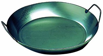 Matfer Bourgeat 062052 Black Steel Paella Pan, 15-3/4 In. Diameter