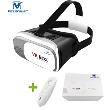 VICTORSTAR @ VR BOX II 3D Headset Glasses   Remote Controller, VR Virtual Reality 3D Video Glasses 3D Game Glasses For 4.7 to 6 Inch Smartphones IOS Android Cellphones