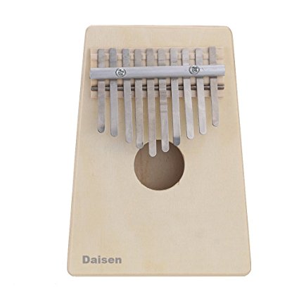 Daisen tech 10 Keys Mbira Finger Thumb Music Piano Hollow Pine Education Toy Musical Instrument for Music Lover (Beige)