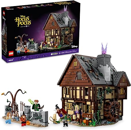 LEGO Ideas Disney Hocus Pocus: The Sanderson Sisters' Cottage Collectible Building Set, Unique Gift Idea for Adults and Fans of Disney Movie Hocus Pocus, Includes Sanderson Sister Minifigures, 21341