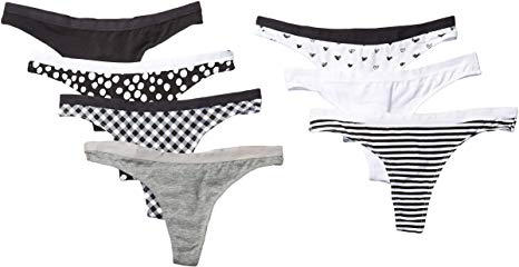 Amazon Brand - Mae Women's Cotton 7 Pack Thong