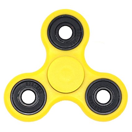 FIGROL Hybird Tri Hand Spinner Fidget Toy ABS Material 608 Si3N4 For 1-3mins Spinning(Yellow)
