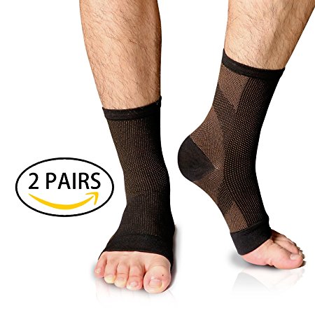 BULESK Compression Foot Sleeves, Plantar Fasciitis Socks for Ankle/Heel Support, Eases Swelling & Heel Spurs, Ankle Brace Support, Increases Circulation, Relieve Pain Fast