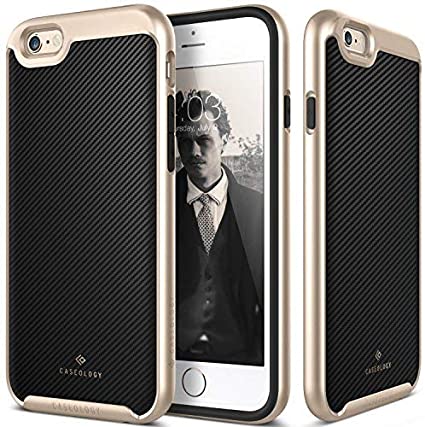 Caseology Envoy for Apple iPhone 6S Case (2015) / for iPhone 6 Case (2014) - Carbon Fiber Black