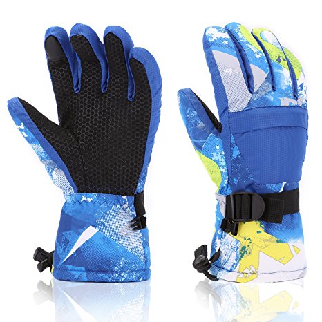 Ski Gloves, Yidomto Waterproof Warmest Winter Snow Gloves for Mens, Womens, Boys, Girls, Kids