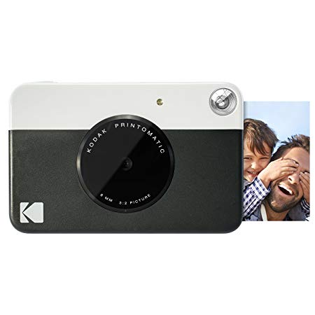Kodak PRINTOMATIC Digital Instant Print Camera (Black), Full Color Prints On ZINK 2x3 Sticky-Backed Photo Paper - Print Memories Instantly