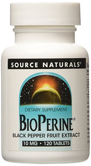 Source Naturals BioPerine Black Pepper Fruit Extract, 10mg, 120 Vegetarian Tablets