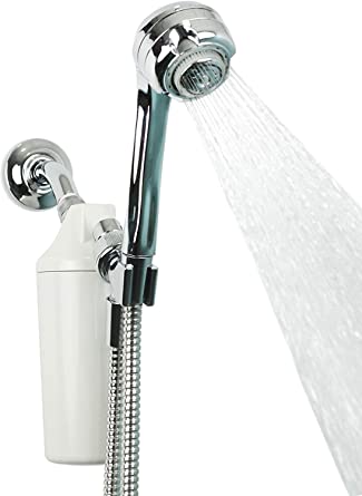 Aquasana Shower Water Filter System w/Handheld Wand - Filters Over 90% of Chlorine - Carbon & KDF Filtration Media - Soften Skin and Hair from Hard Water - AQ-4105CHR-E - WaterSense Certified