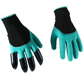 F&SLIFE Garden Genie Gloves,Gardening Gloves Fingertips Uniex Right Claws Quick Easy to Dig and Plant Safe for Rose Pruning Digging and Planting -(Right Hand Claw) (1 pairs)