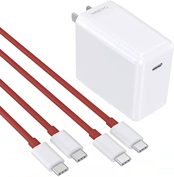 Oneplus 9R/9/9 Pro Warp Charger, Oneplus Warp Charger 65w Set Compatible with 8 Pro/8T/8/7 Pro/7T/7T Pro, Include 65w Power Adapter, 2 Pack USB Dual Type-C Data Cable (1M/3.3ft) (1,5M/5.0ft)