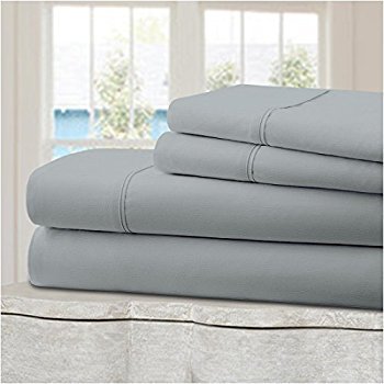 Amazon Clearance Deal - Queen Size Bedding Collection - Wrinkle Free 600 TC Eygptain Cotton Sateen Weave 4Pc King Deep Pocket Sheet Set - Linen/Cream