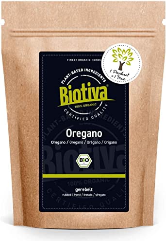 Biotiva Oregano Destemmed Organic 250g - Origanum - Spice - Organic Cultivation - Packed in Germany (DE-ECO-005)