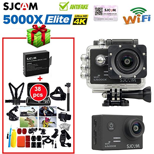 JCAM SJ5000X Elite 4K 24 fps Sony IMX078 WiFi Action Camera 38 in1 Accessories