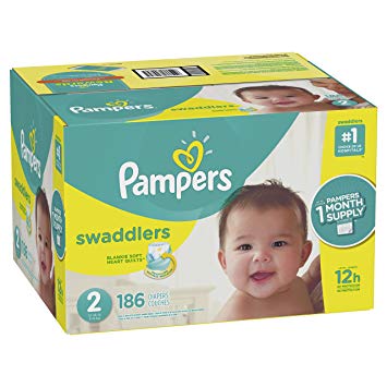 Pampers Swaddlers Disposable Diapers Size 2, 186 Count