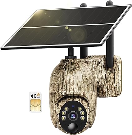 Oculview Cellular Trail Camera 3rd Generation 4G LTE with Solar Panel, Live Video Game Camera Include SIM Card with 360° Pan Tilt, Motion Activated, 2K Color Night Vision, No Wi-Fi, IP66 for Wildlife