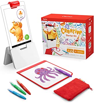 Osmo - Creative Starter Kit for Fire Tablet - Ages 5-10 - Creative Drawing & Problem Solving/Early Physics - STEM Fire Tablet Base Included