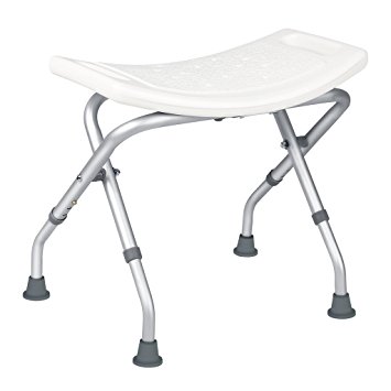 JCMASTER Folding Bath Chair For Seniors with Aluminum Frame, Collapsible Shower Seat for Disabled