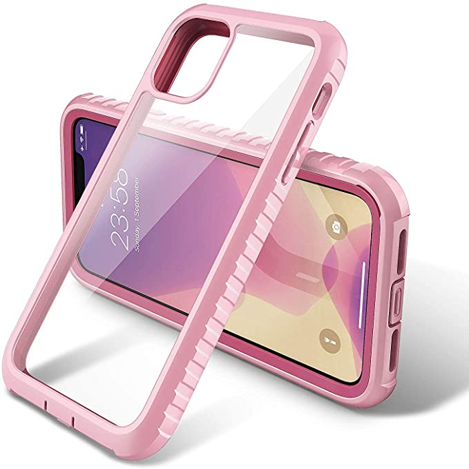 ULAK iPhone 11 Case, Clear Heavy Duty Protection Shockproof Rugged Cover Designed Flexible Soft TPU Bumper Safe Grip Protective Cover for Apple iPhone 11 6.1(2019), Pink