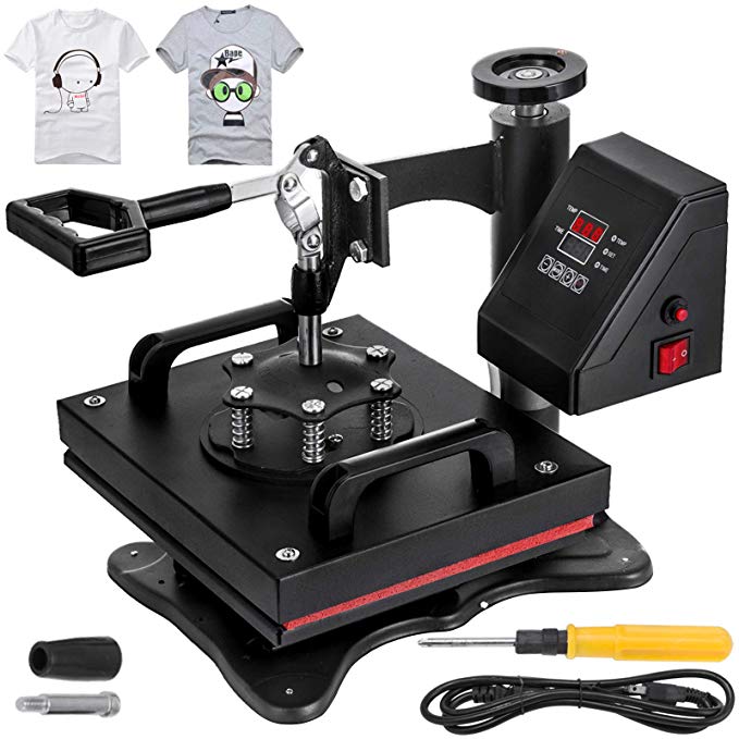 VEVOR 12X10 Inch Heat Press Dual Digital Heat Press Machine 650W Swing Away Heat Press T-Shirt Sublimation Printer Transfer 360 Degree Rotation for DIY T-Shirts