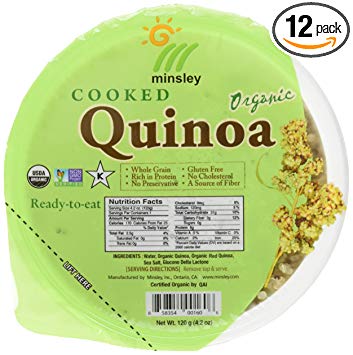 Minsley Cooked Organic Quinoa, 4.2 oz. (Pack of 12)
