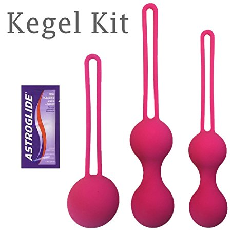 Real Vibes Kegel Balls Kit (3-Piece Set), Progressive Beginner Training System, Tightening Pelvic Floor Ben Wa Balls, Post-Pregnancy Bladder Control Exercises