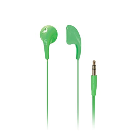 iLuv iEP205GRN Bubble Gum 2 Flexible, Jelly-Type Stereo Earphones - Green