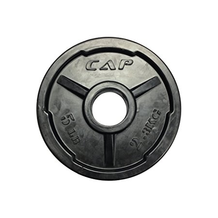 CAP Barbell Black Olympic Rubber Grip Plate