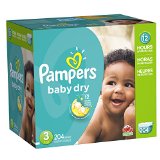 Pampers Baby Dry Diapers Economy Pack Plus Size 3 204 Count