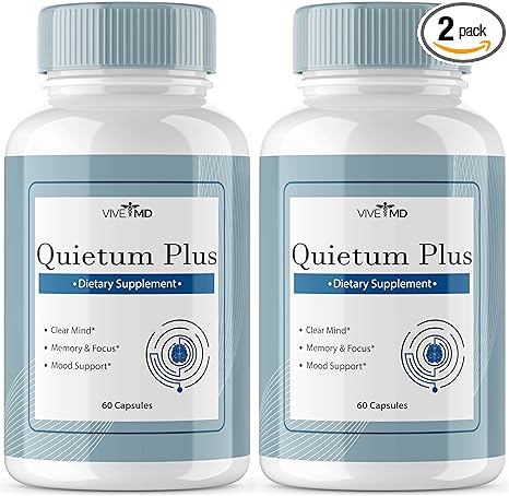 Quietum Plus Tinnitus Relief for Ringing Ears - Rapid Ear Ringing Relief, Clear Tinnitus, and Holistic Tinnitus Treatment with 60 Capsules per Bottle (2 Pack)