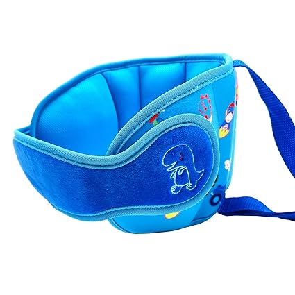 Letton Child Head Support for Car Seats - Adjustable Toddler Car Seat Head Holder Head Strap, Breathable kids Headrest Neck Relief - A Comfortable Sleep Solution (Blue Dinosaur)
