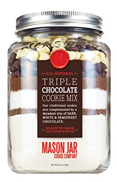 The Mason Jar Cookie Company Triple Chocolate chip Cookie Mix in a Soft Jar Pouch