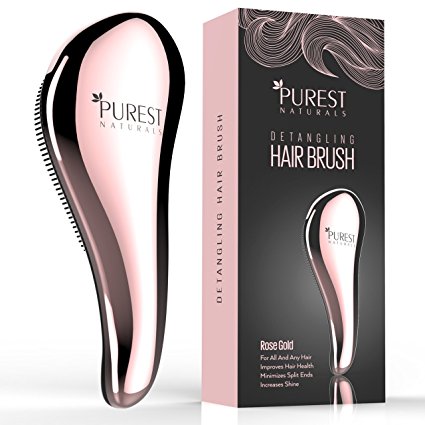 Purest Naturals Chrome Detangling Hair Brush Set - Best Detangler Wet Shower Comb For Women, Men, Girls & Boys - Detangle Knots Easily