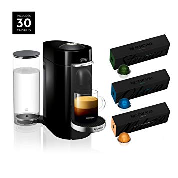 Nespresso VertuoPlus Deluxe Coffee and Espresso Maker by De'Longhi, Black, with Best-Selling Coffees