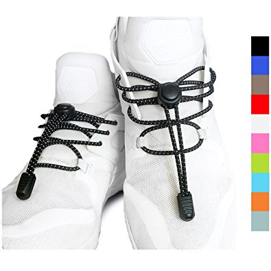 Elastic No Tie Shoelaces - Quick laces Reflective String With Locks For Sports