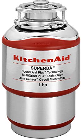 KitchenAid KCDS100T 1 hp Continuous Feed Food Waste Disposer, Red