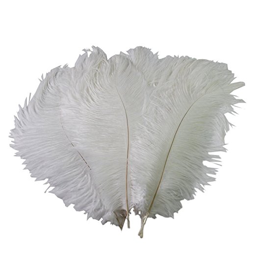 50pcs 10-15cm Natural Home Decor Ostrich Feathers for Home Wedding Xmas Party Decoration (White)