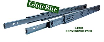 GlideRite - 2235-Z (5 Pair Pack) 22-inch 70 lb. Full Extension Ball Bearing Drawer Slides