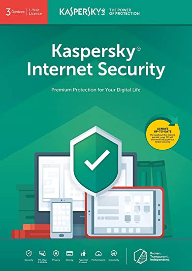 Kaspersky Internet Security 2020 | 3 Devices | 1 Year | PC/Mac/Android | Activation Key Card by Post