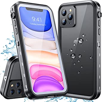 Waterproof Case for iPhone 11 Pro Max Waterproof Case 6.5", Phone Cases for iPhone 11 Pro Max Cases of Black, IP68 Waterproof Dustproof Shockproof for iPhone 11 Pro Max Case with Screen Protector