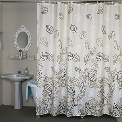 Bathroom Fabric Bath_Shower Curtain Set Leaves Bath_Shower Curtains and Extra Long_Wide Bath_Shower Curtain 96 x 78 for Bathroom