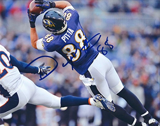 Autographed DENNIS PITTA 8X10 Baltimore Ravens Photo / COA