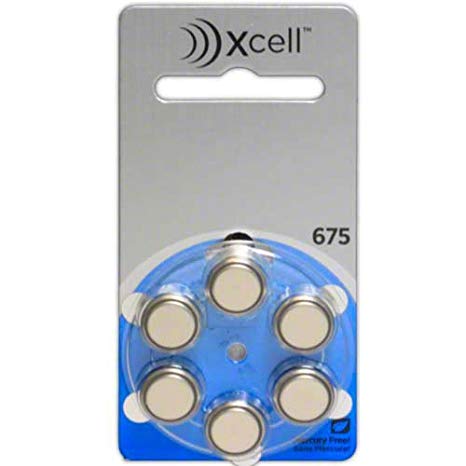 Rayovac Mercury Free Xcell Size 675 Hearing Aid Batteries (60 Pcs)   Battery Holder Keychain Kit