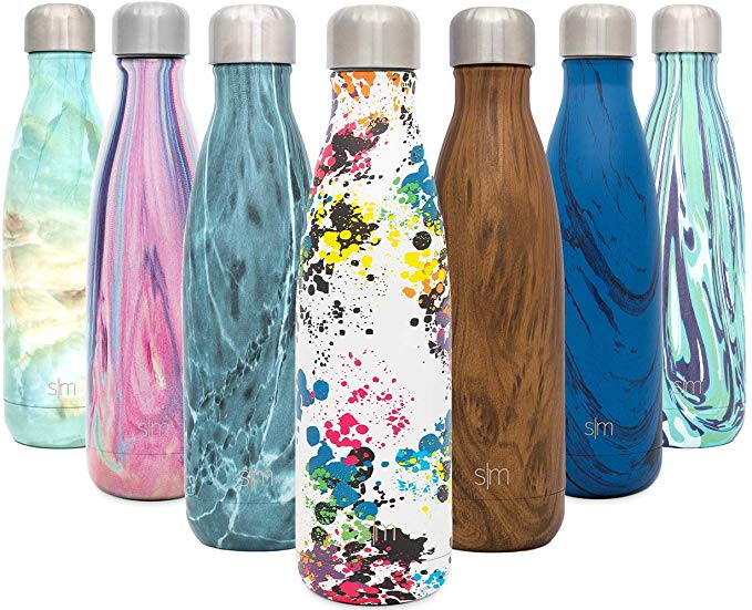 Simple Modern 500 ml Wave Water Bottle - Stainless Steel Double Wall Vacuum Insulated Reusable Leakproof Pattern: Pollock