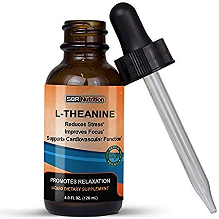 L-Theanine Liquid Food Supplement, 225mg Per Serving, 120mL, 60 Servings, Vegan Friendly