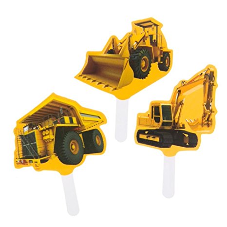 Construction Zone Party Pick Cupcake Decorations (12 ct)