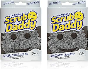 The Original Scrub Daddy Style Collection- Modern Neutral Gray Shade, FlexTexture, Soft in Warm Water, Firm in Cold, Deep Cleaning, Dishwasher Safe, Multi-use, Scratch Free, Odor Resistant, 2ct